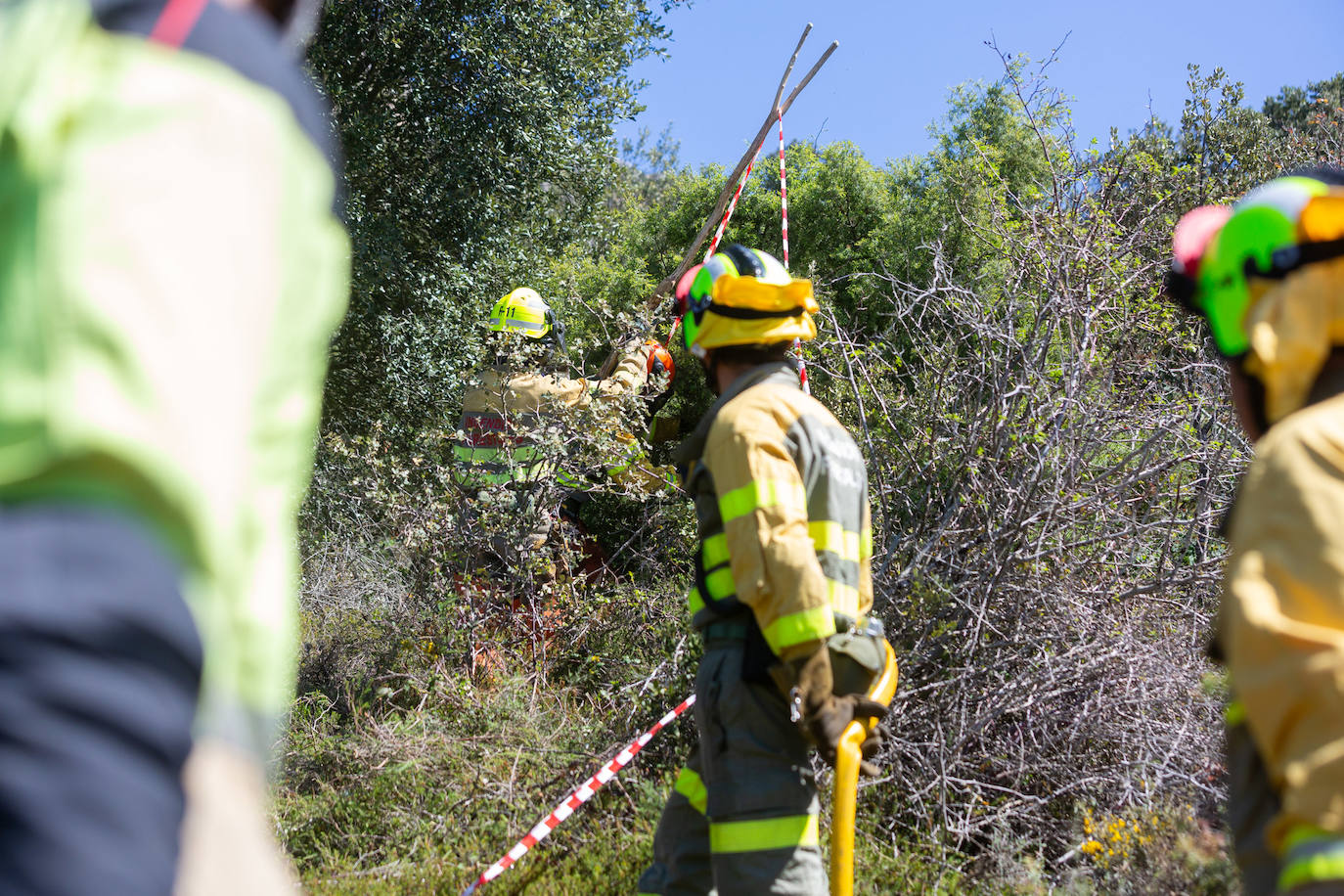 Las imágenes del simulacro de incendio forestal