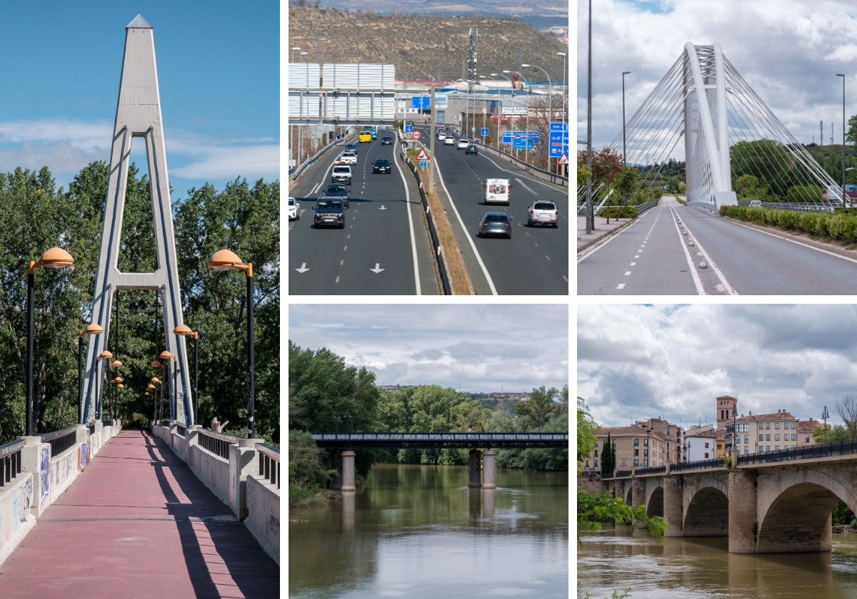 La pasarela y los cuatro puentes a día de hoy.