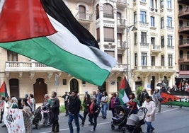 Imágenes de la manifestación en apoyo al pueblo palestino