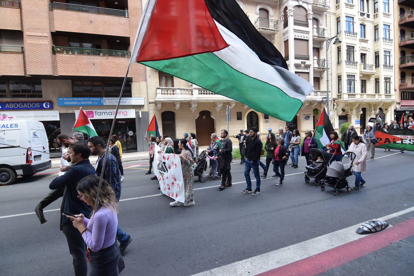 Imágenes de la manifestación en apoyo al pueblo palestino