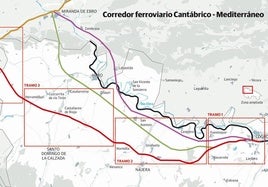 Los cuatro tramos del trazado Logroño-Miranda por Pancorbo