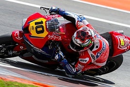 Orradre tumba su moto el pasado fin de semana, en Valencia.