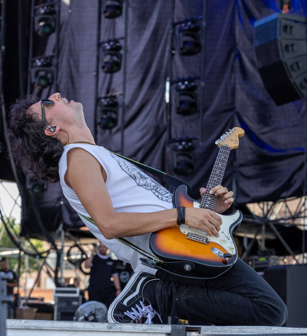 Los primeros músicos presentes en el festival