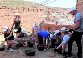 Los trabajos de los estudiantes se centraron en una parcela de 25 metros cuadrados en el cerro de San Miguel.