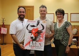 Alberto Martínez, Ángel Ligero y Yolanda Preciado, en la presentación del cartel.