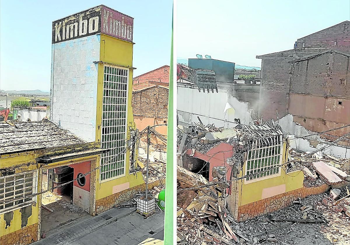 Derribo de la antigua fábrica de la empresa Kimbo, en Rincón de Soto.