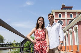 Marta Gil y Marcos Ascacíbar, Vendimiadores 2024, en la Casa de las Ciencias.