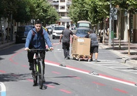 Eje ciclista de avenida de Portugal antes de ser modificado.