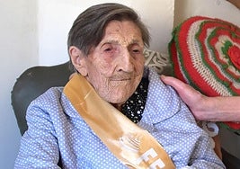 Juana González, el día que cumplió 106 años.