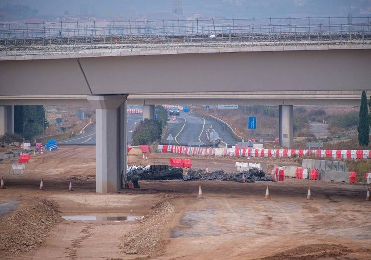 Imagen de las obras de la Ronda Sur, en Navarrete.