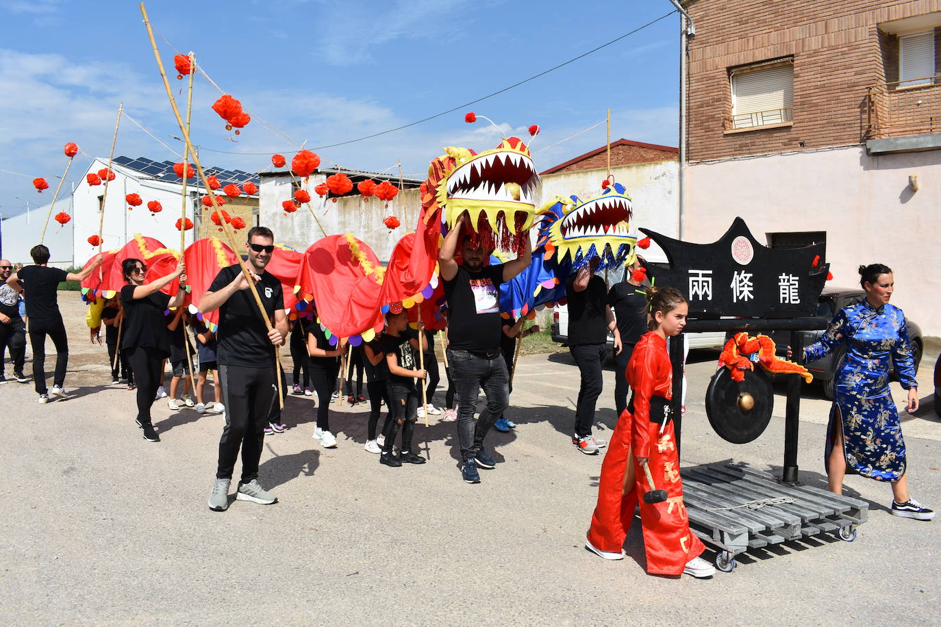 Disparo del cohete de las fiestas de Pradejón