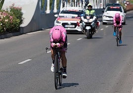 Una edición anterior de la Vuelta Ciclista a España en Logroño.