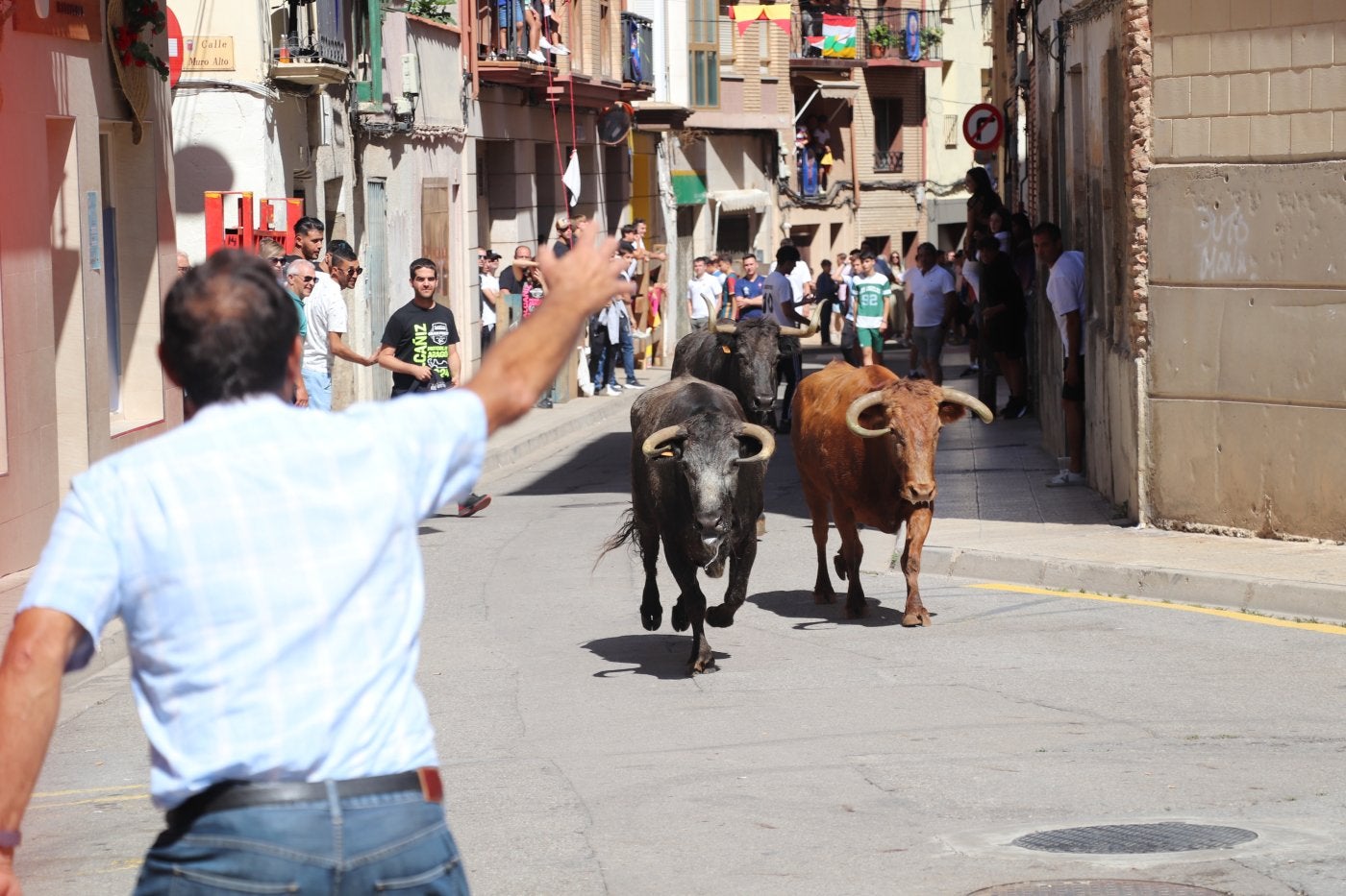 Cientos de vecinos se reunieron en el tercer encierro.