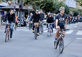Una 'bicimanifestación' recorre el centro de Logroño