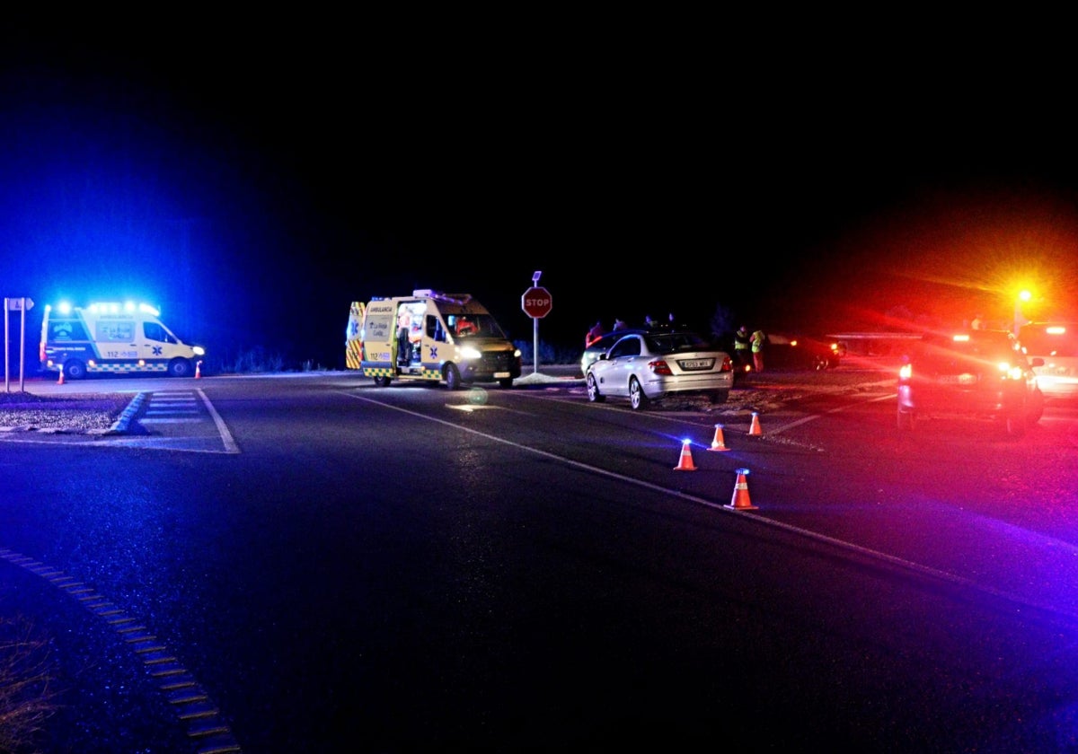 Imagen del accidente, en la noche de ayer jueves.