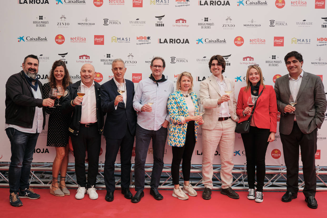 Diego Rodríguez, María Díez y Miguel Clavijo, del Grupo Clavijo, Juan José Vega, de Caixabank, José Luis Samaniego, Elvira Ezquerro, Mario Cornago, de Holika, Laura Dávila y Diego Saugar.