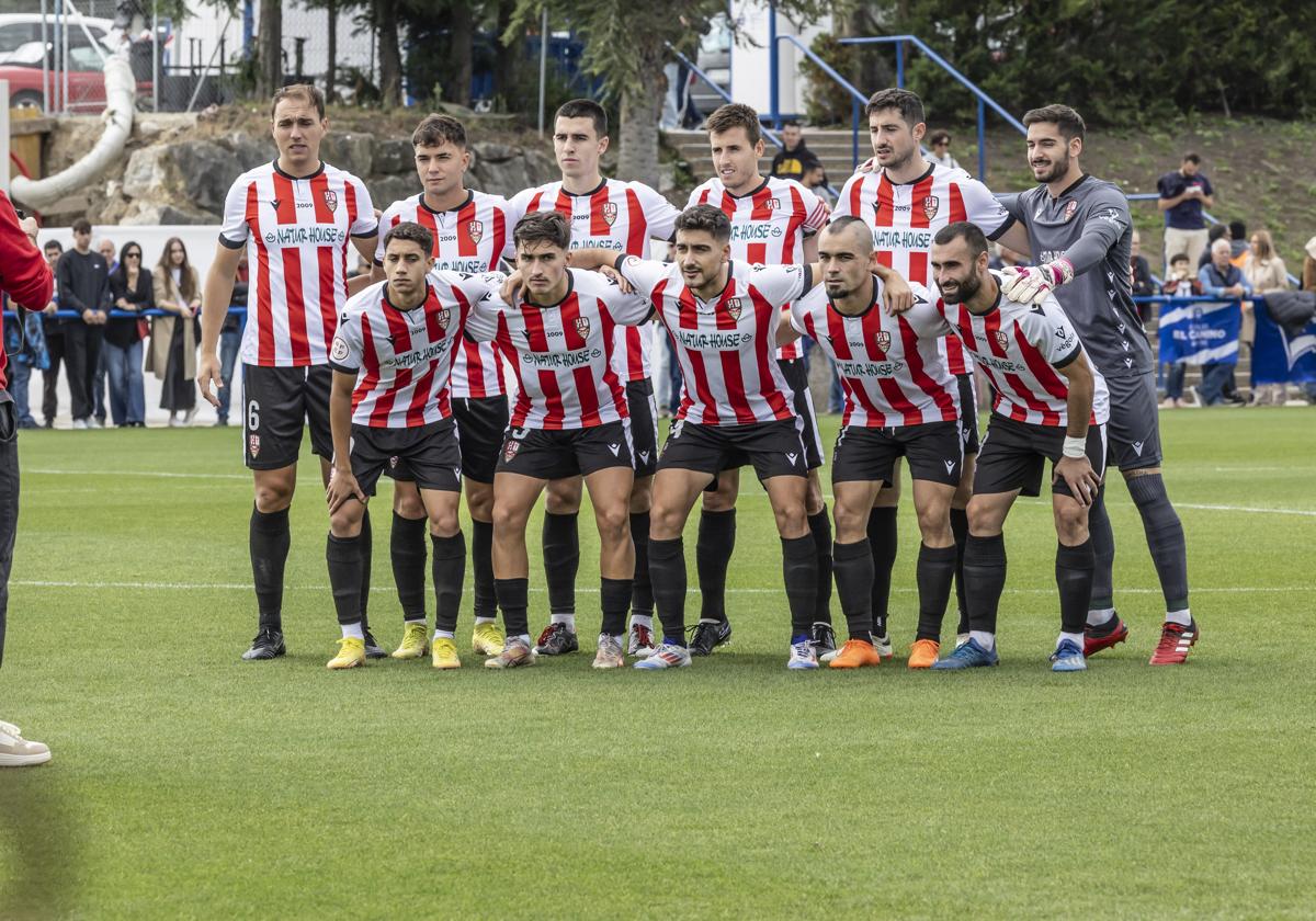 Once inicial de la UD Logroñés en el encuentro ante el Alavés B.