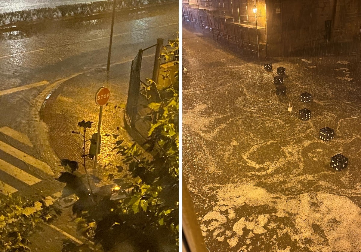 El agua y el granizo convirtieron las calles en ríos.