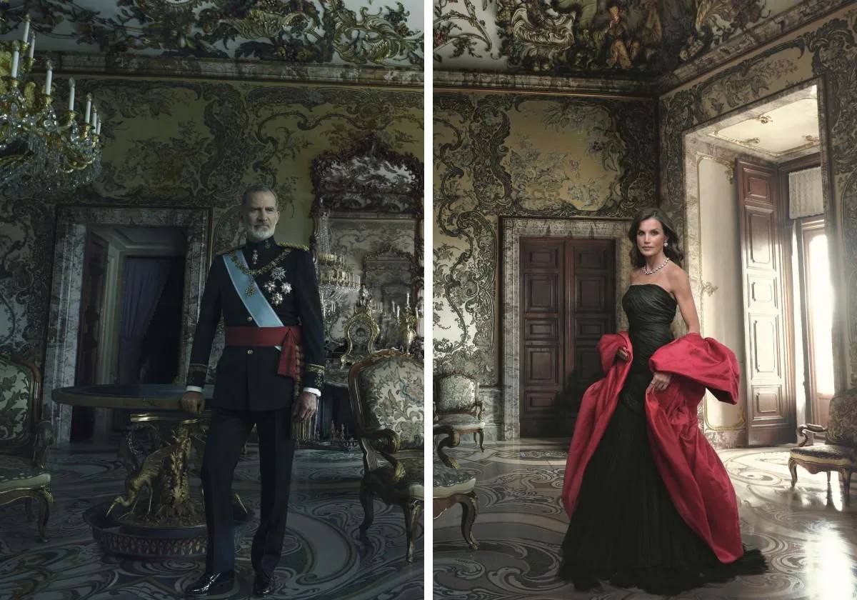 El Banco de España presentó el martes el retrato oficial de los reyes realizado por la reputada fotógrafa estadounidense.