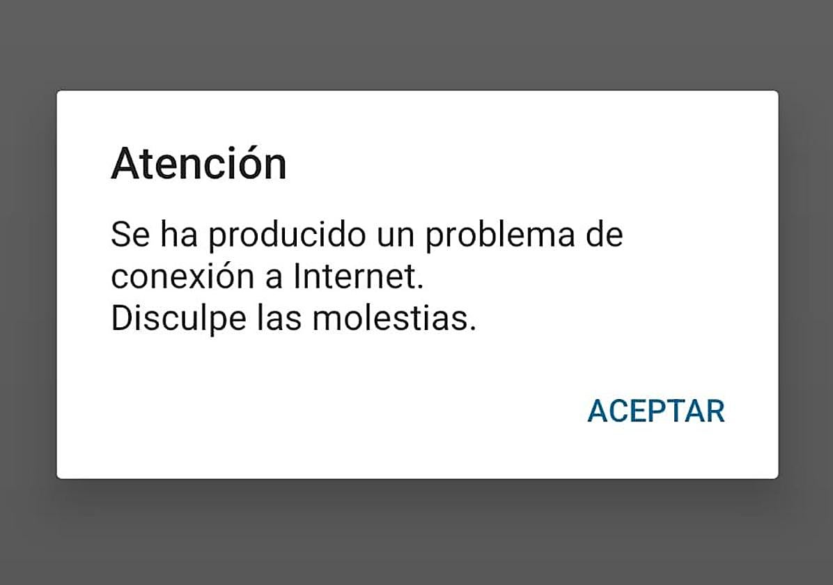 Mensaje que daba la app de RiojaSalud a primera hora del martes.