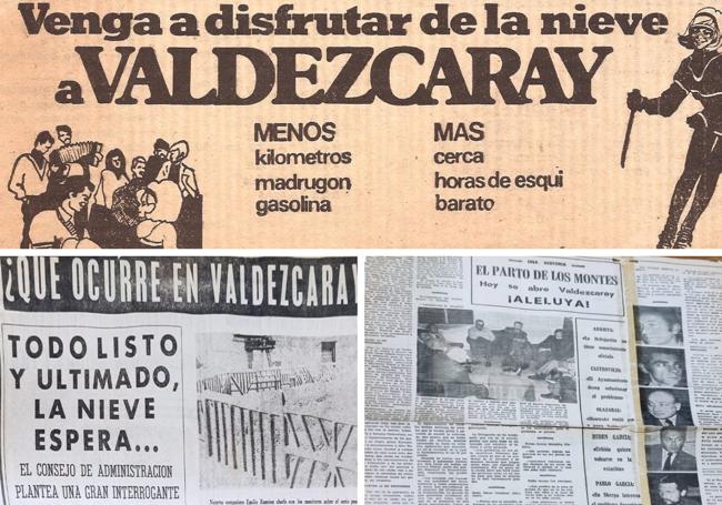 Publicidad. Anuncios de la estación de esquí Valdezcaray en la prensa de la época.