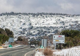 Carretera N-120 Alto San Anton Huercanos el invierno pasado.