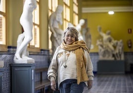 La diseñadora Montserrat Figueras, este jueves en la Escuela Superior de Diseño de La Rioja.