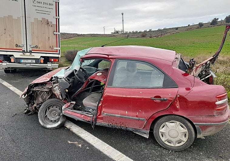 Un herido grave en un accidente en la N-232 a la altura de El Villar de Arnedo