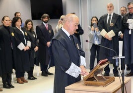 Ricardo Moreno, este martes, durante su toma de posesión como presdiente de la Audiencia.