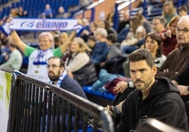 Ricardo Úriz en la grada del Palacio de los Deportes, la semana pasada.