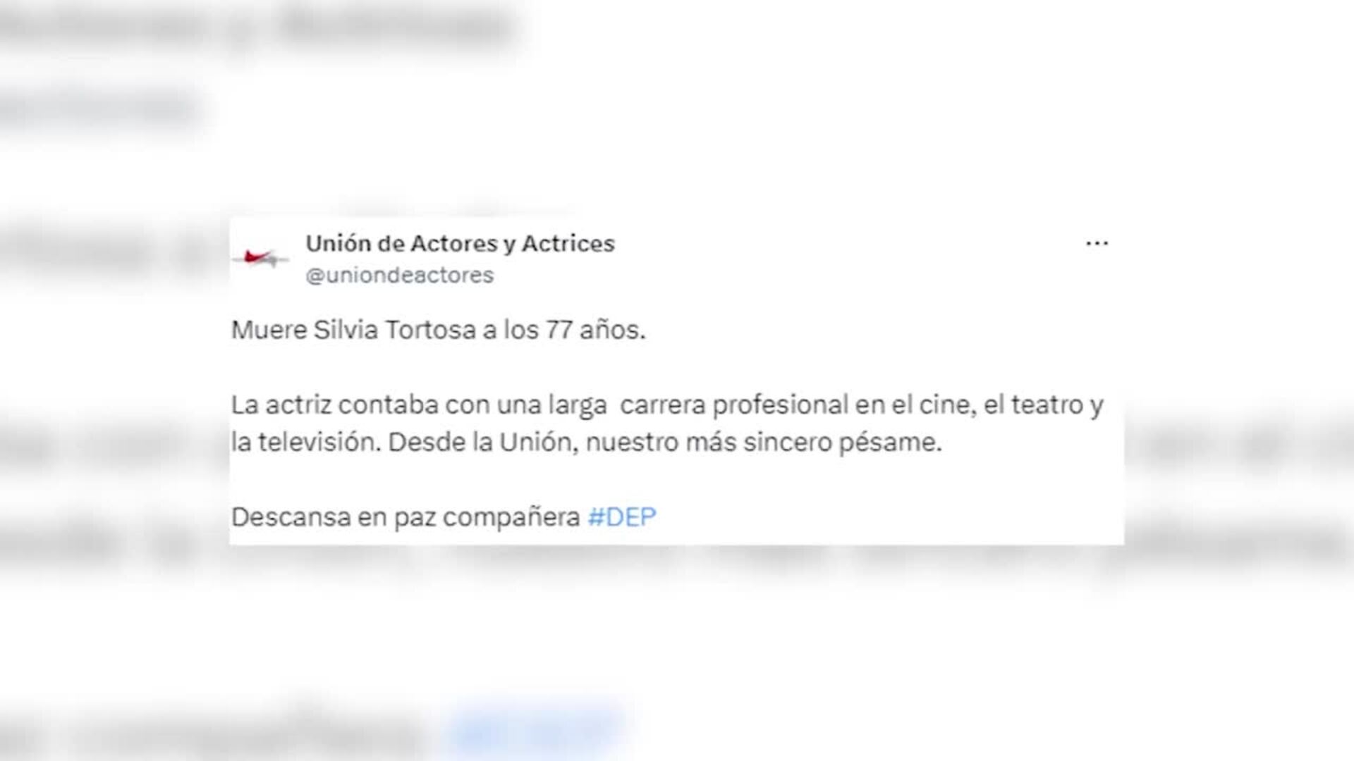Silvia Tortosa muere a los 77 años tras una dura lucha contra el cáncer