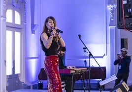 Sonia Vera y Josu Junguito, en el Círculo Logroñés en el último Café Cantante de Actual.