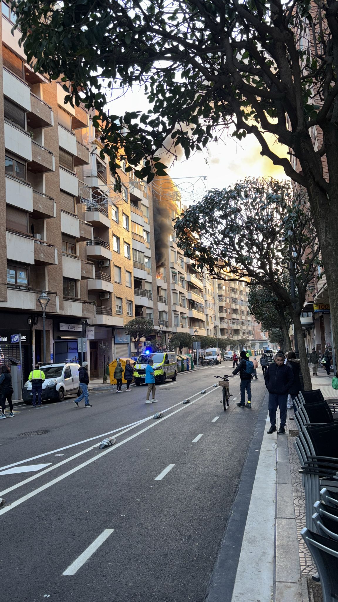 Incendio en la calle Duquesa de la Victoria de Logroño