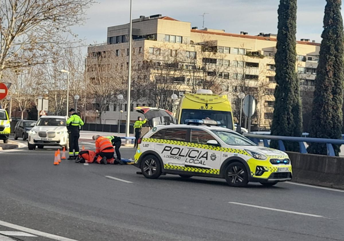 Herido un conductor de patinete en un accidente con un turismo en Logroño