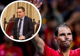 El rector de la Usal, Juan Manuel Corchado, y el extenista Rafa Nadal.