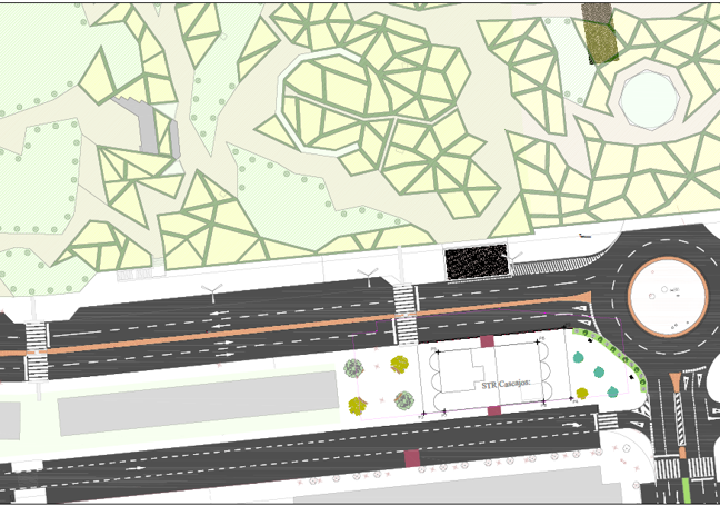 Plano facilitado por el Ayuntamiento de Logroño a modo orientativo de la futura zona pues aún se tiene que redactar el proyecto.