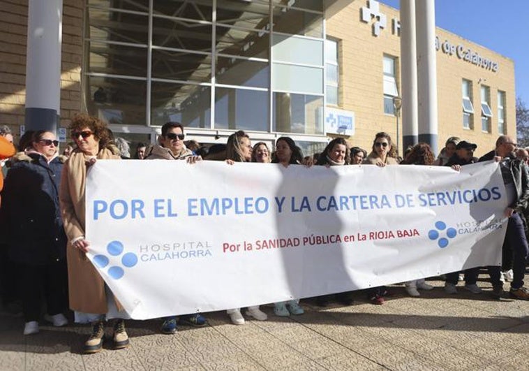 Protesta la semana pasada del personal del hospital.