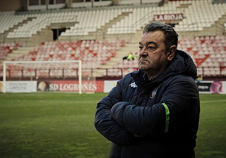 Carlos Pouso en un partido en Las Gaunas.