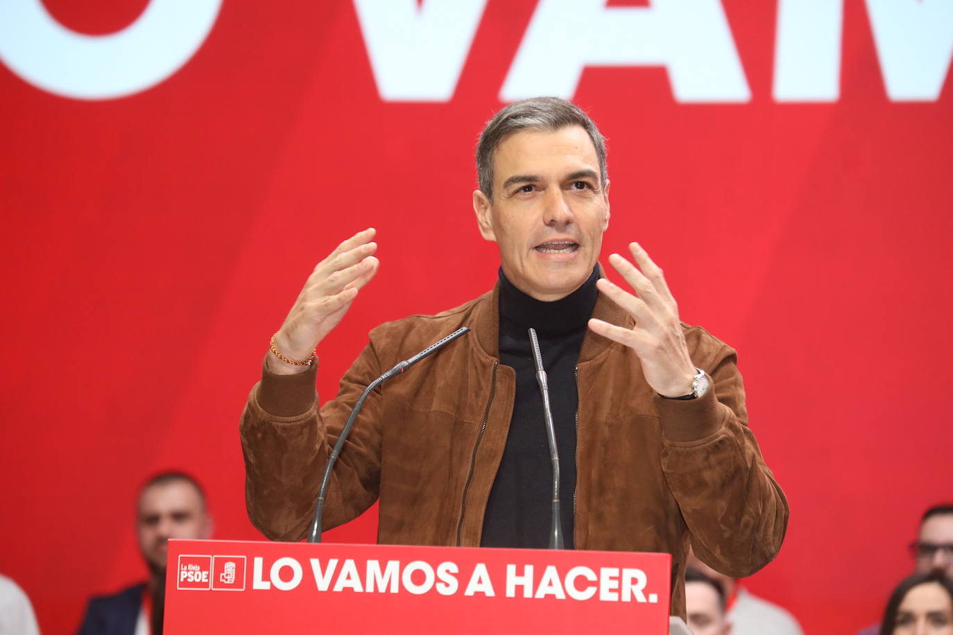 La intervención de Pedro Sánchez en el Congreso Regional del PSOE riojano, en imágenes