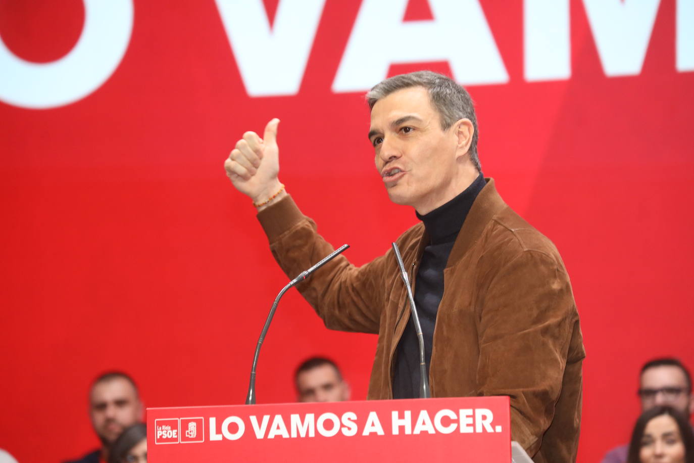 La intervención de Pedro Sánchez en el Congreso Regional del PSOE riojano, en imágenes