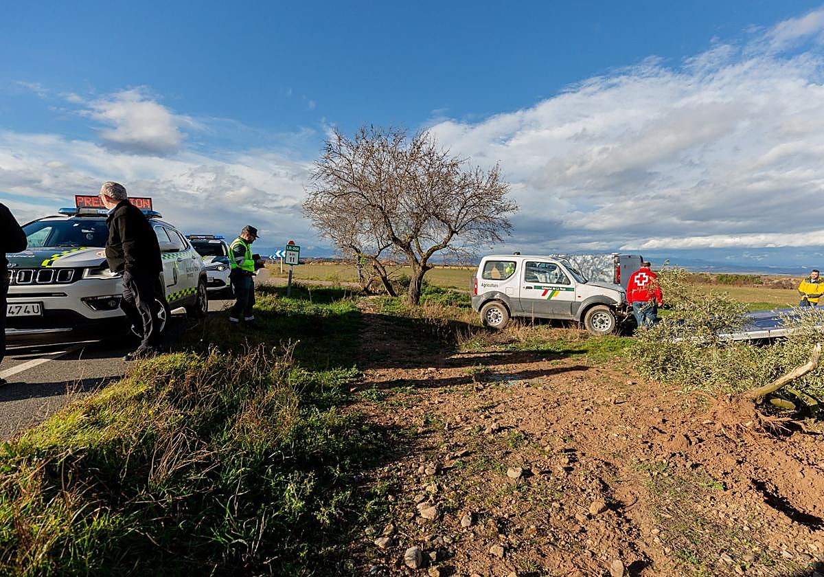Imagen del primer accidente mortal del pasado año, en Murillo.