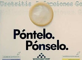 Cartel de la histórica campaña del Ministerio de Sanidad en favor de la utilización del preservativo