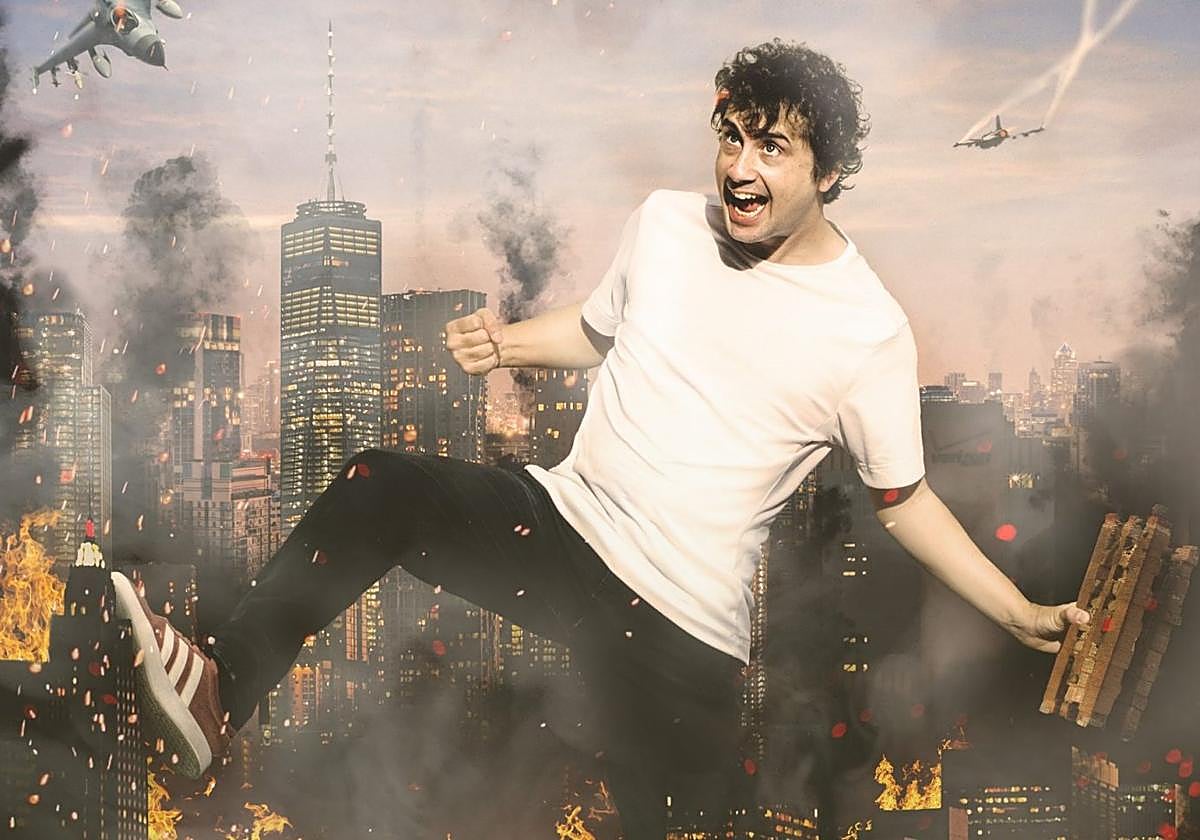 El humorista Sergio Bezos en el cartel de su espectáculo.