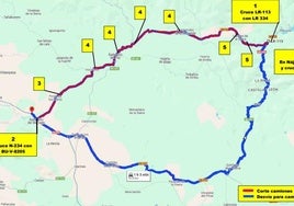 Corte total al tráfico pesado en la carretera LR-113, en la travesía de Canales de la Sierra