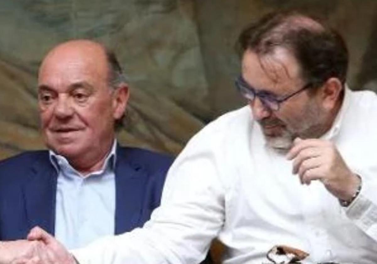 Jaime García Calzada, a la izquierda, junto a Carlos del Rey.