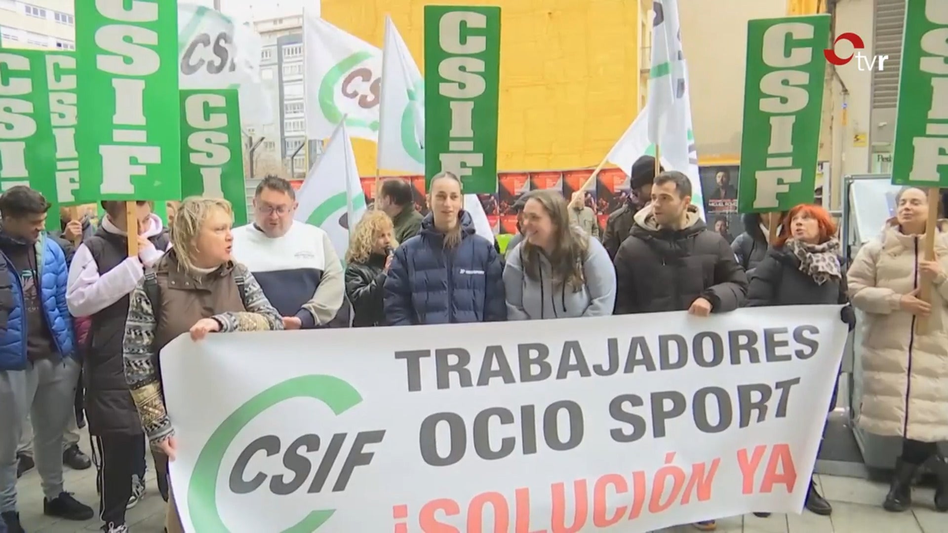 La sede de Ocio Sport en Logroño se convierte en escenario de las manifestaciones