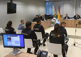 Los ya condenados por el crimen de Cuzcurrita, este viernes en Logroño.