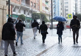 Lluvia intensa en el centro de Logroño el pasado 19 de abril.