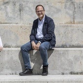 Cesar Luena ,hace un año, en el parque FelipeVI de Logroño, antes de lasúltimas elecciones europeas.