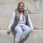 Esther Herranz,hace un año, en el parque FelipeVI de Logroño, antes de lasúltimas elecciones europeas.